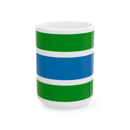 Flag of Komsomolsky rayon Khabarovsk kray (Russia) White Coffee Mug 15oz - Go Mug Yourself