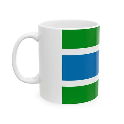 Flag of Komsomolsky rayon Khabarovsk kray (Russia) White Coffee Mug - Go Mug Yourself