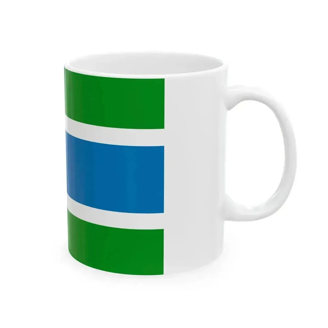 Flag of Komsomolsky rayon Khabarovsk kray (Russia) White Coffee Mug - Go Mug Yourself