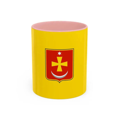 Flag of Konotop Ukraine - Accent Coffee Mug 11oz Pink - Go Mug Yourself