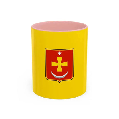 Flag of Konotop Ukraine - Accent Coffee Mug 11oz Pink - Go Mug Yourself