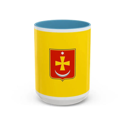 Flag of Konotop Ukraine - Accent Coffee Mug 15oz Light Blue - Go Mug Yourself