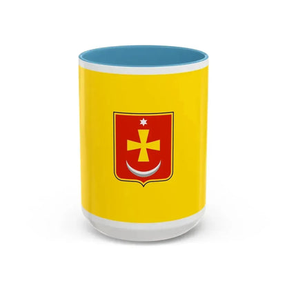 Flag of Konotop Ukraine - Accent Coffee Mug 15oz Light Blue - Go Mug Yourself