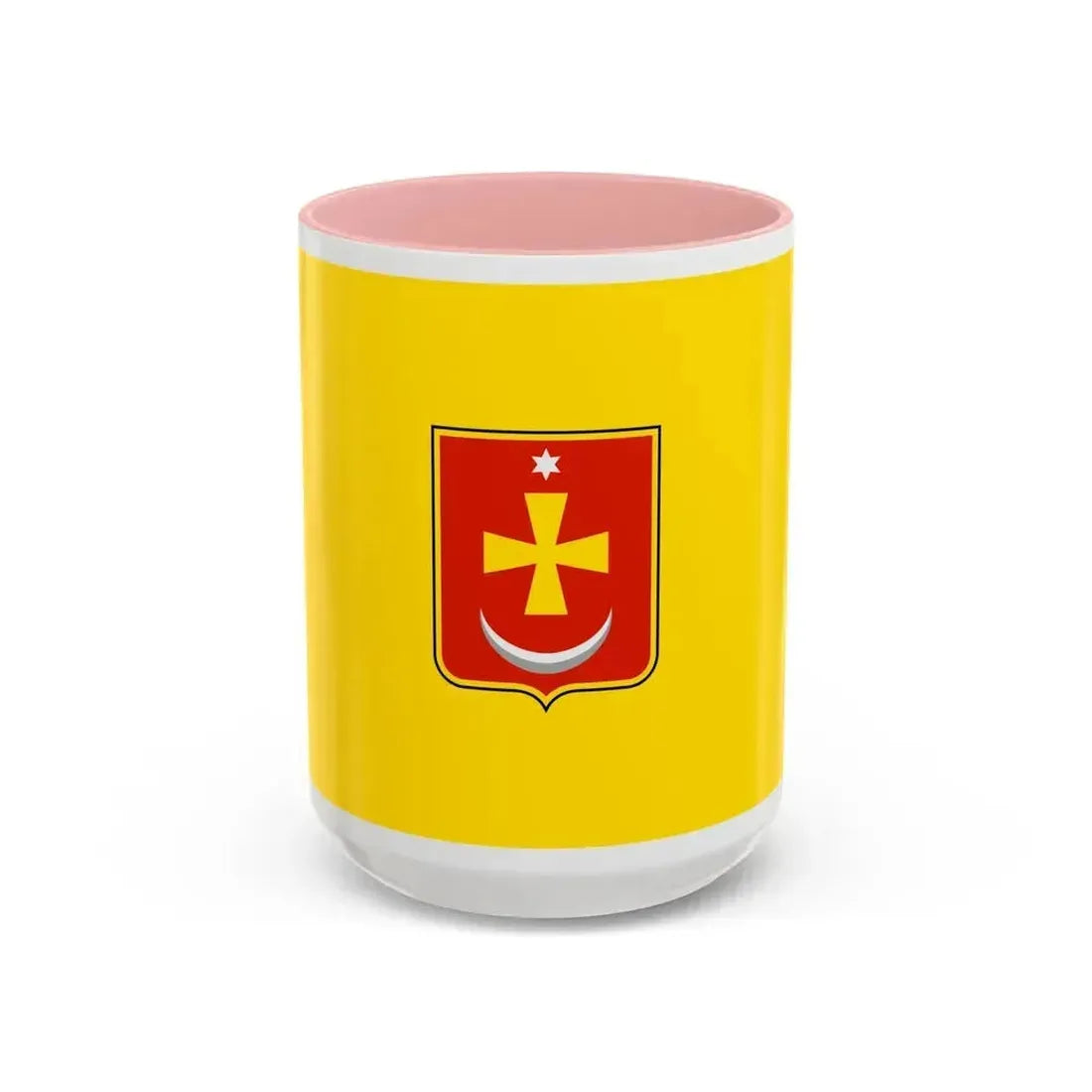 Flag of Konotop Ukraine - Accent Coffee Mug 15oz Pink - Go Mug Yourself