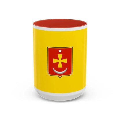 Flag of Konotop Ukraine - Accent Coffee Mug 15oz Red - Go Mug Yourself
