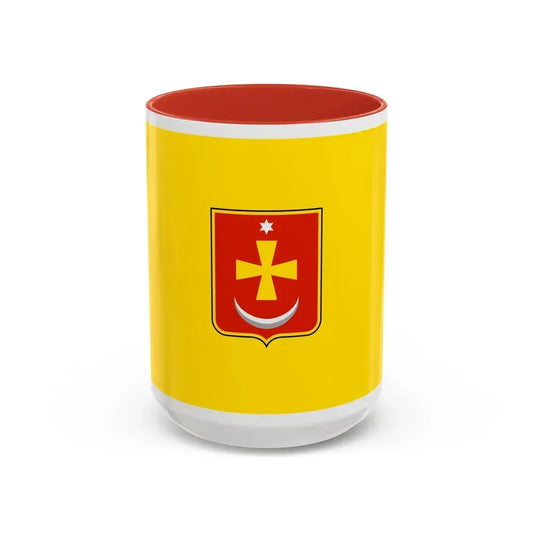 Flag of Konotop Ukraine - Accent Coffee Mug 15oz Red - Go Mug Yourself