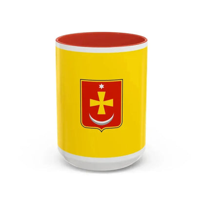 Flag of Konotop Ukraine - Accent Coffee Mug 15oz Red - Go Mug Yourself
