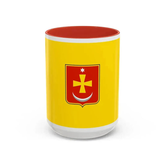 Flag of Konotop Ukraine - Accent Coffee Mug 15oz Red - Go Mug Yourself