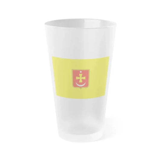 Flag of Konotop Ukraine - Frosted Pint Glass 16oz 16oz Frosted - Go Mug Yourself