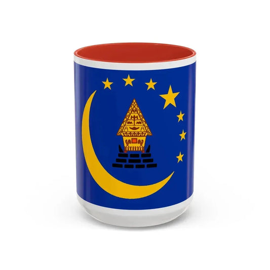 Flag of Koror Palau - Accent Coffee Mug 15oz Red - Go Mug Yourself