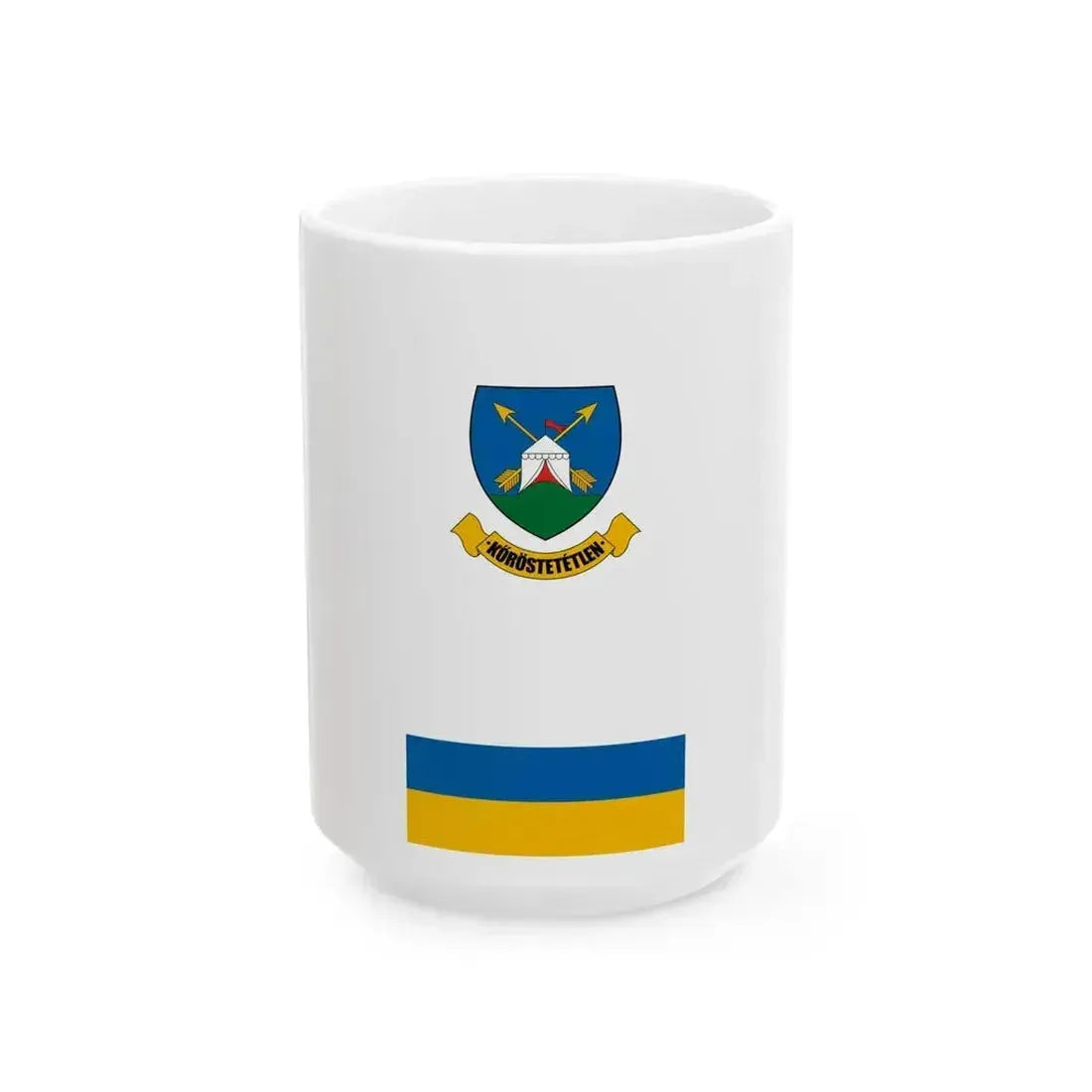 Flag of Korostetetlen vertical (Hungary) White Coffee Mug 15oz - Go Mug Yourself