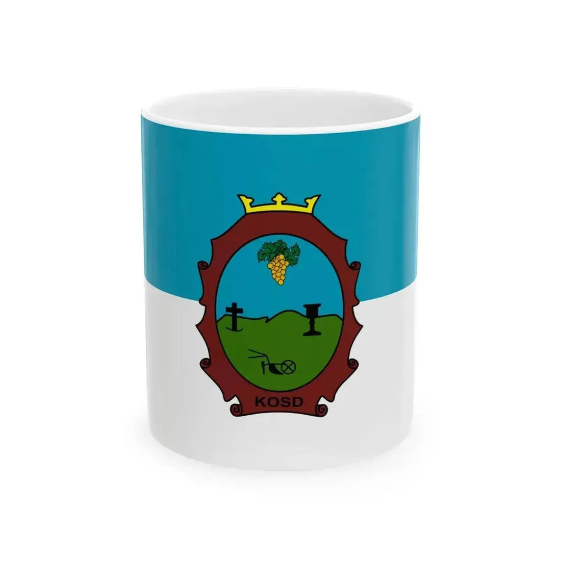 Flag of Kosd (Hungary) White Coffee Mug 11oz - Go Mug Yourself