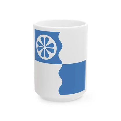 Flag of Kose Parish Harju County Estonia (Estonia) White Coffee Mug 15oz - Go Mug Yourself