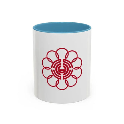 Flag of Koshigaya Saitama Japan - Accent Coffee Mug 11oz Light Blue - Go Mug Yourself