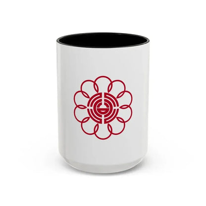 Flag of Koshigaya Saitama Japan - Accent Coffee Mug 15oz Black - Go Mug Yourself