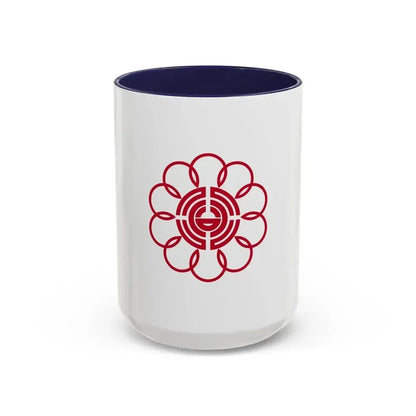 Flag of Koshigaya Saitama Japan - Accent Coffee Mug 15oz Navy - Go Mug Yourself