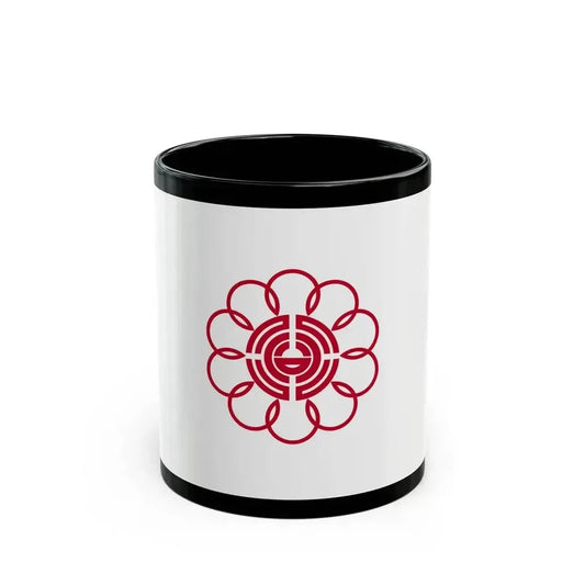 Flag of Koshigaya Saitama Japan - Black Coffee Mug 11oz - Go Mug Yourself