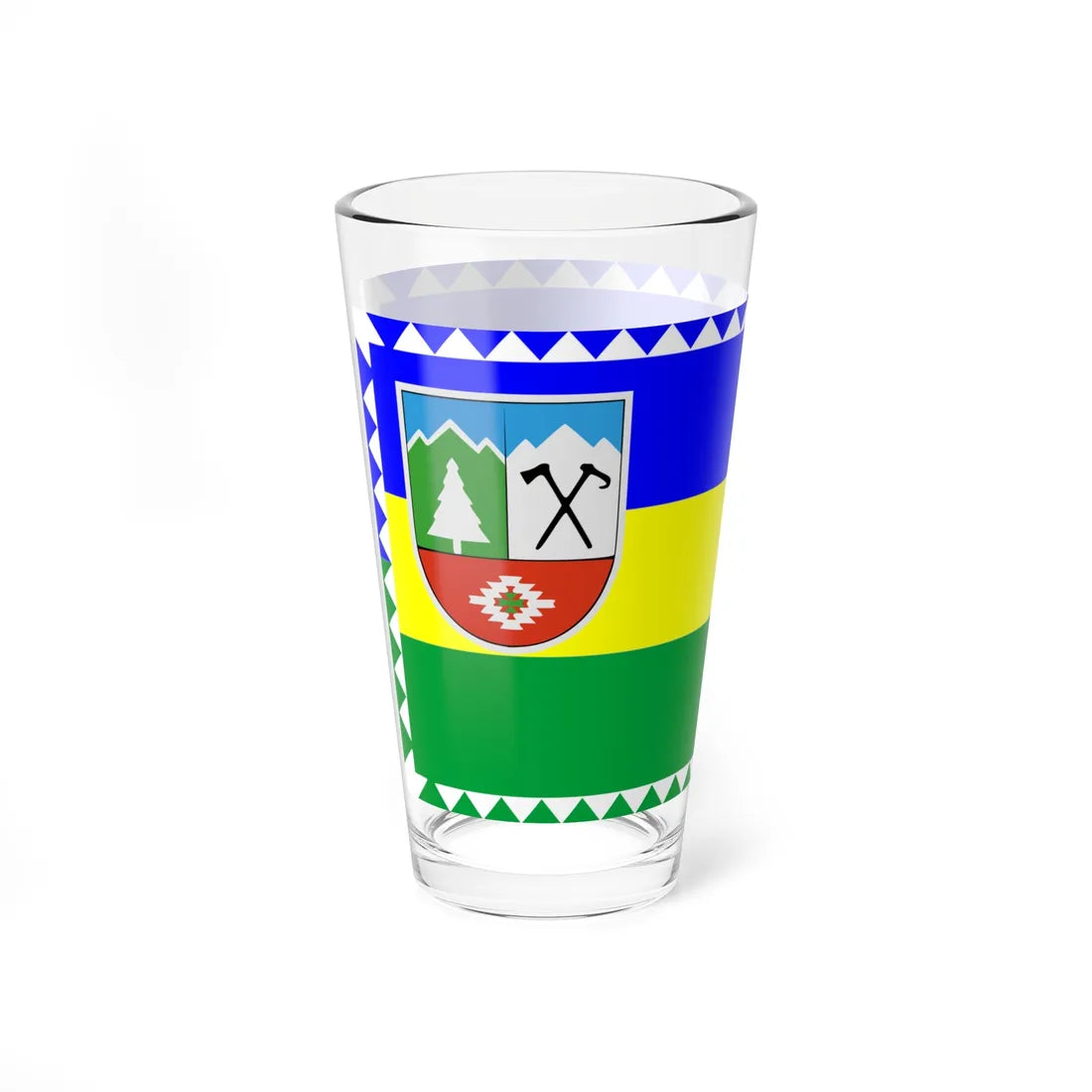 Flag of Kosiv Raion (Ukraine) Pint Glass 16oz - Go Mug Yourself