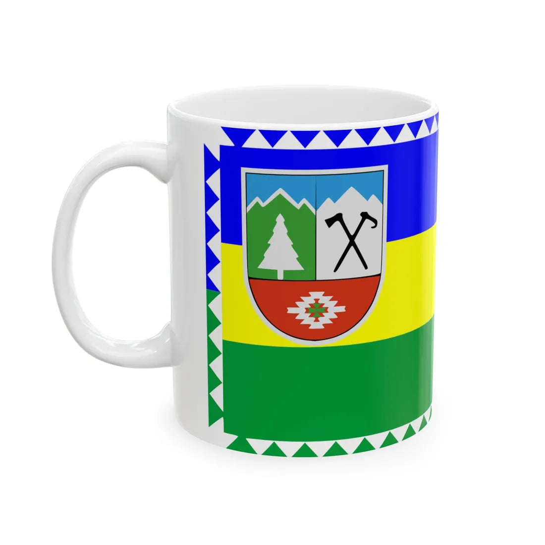Flag of Kosiv Raion (Ukraine) White Coffee Mug - Go Mug Yourself