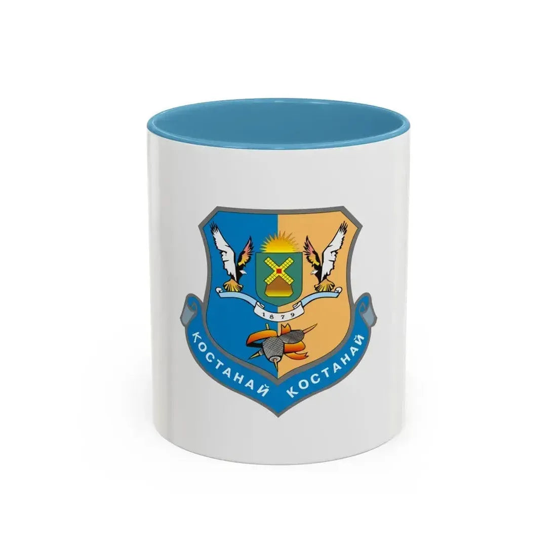 Flag of Kostanay Kazakhstan - Accent Coffee Mug 11oz Light Blue - Go Mug Yourself