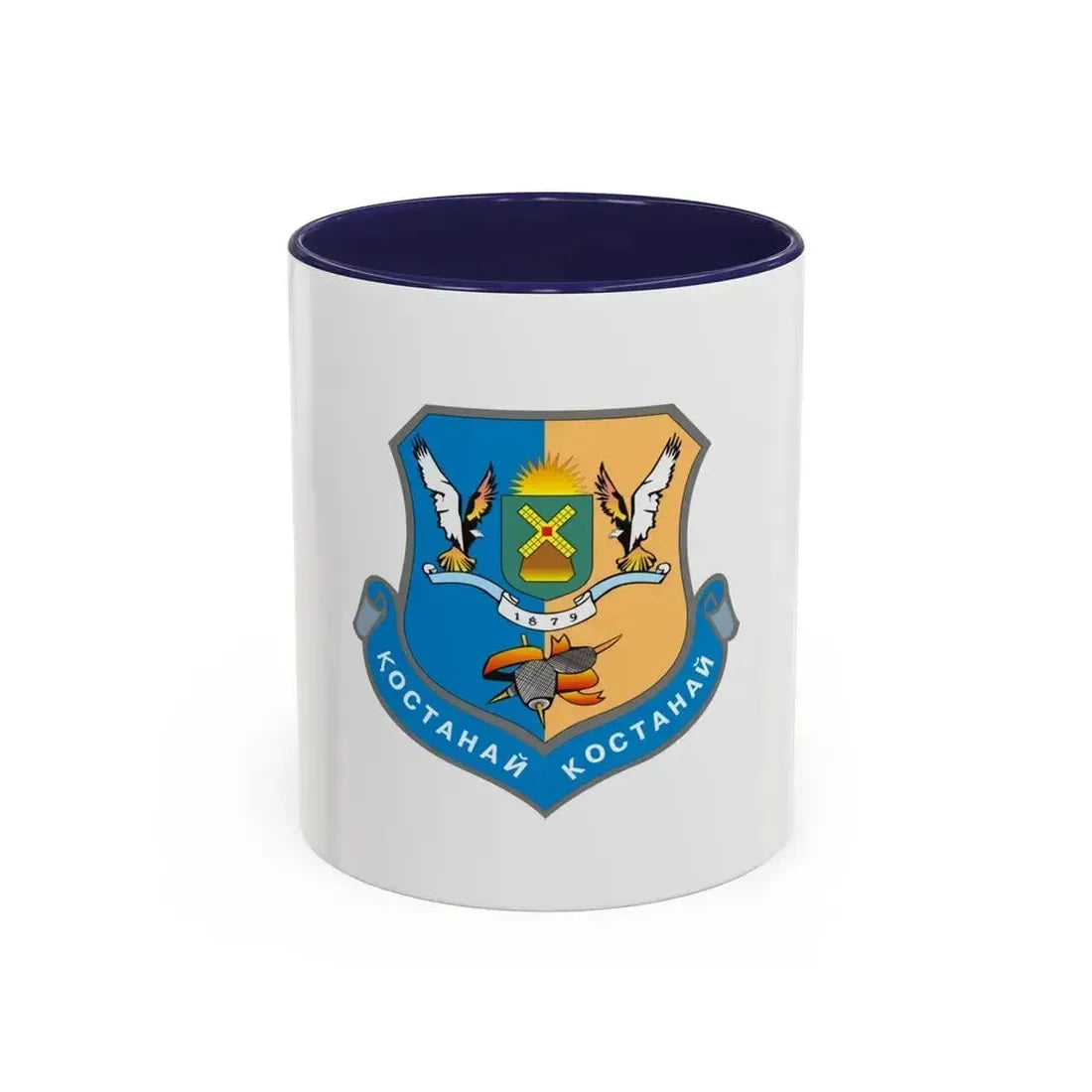 Flag of Kostanay Kazakhstan - Accent Coffee Mug 11oz Navy - Go Mug Yourself
