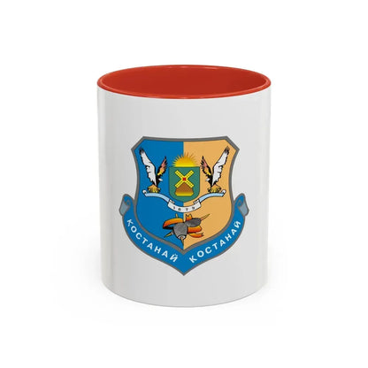 Flag of Kostanay Kazakhstan - Accent Coffee Mug 11oz Red - Go Mug Yourself