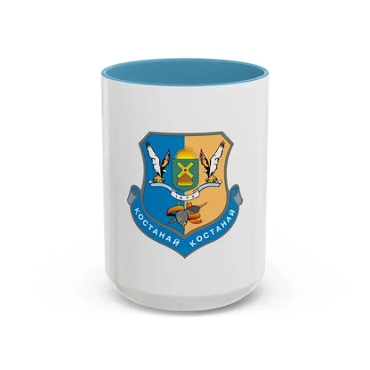 Flag of Kostanay Kazakhstan - Accent Coffee Mug 15oz Light Blue - Go Mug Yourself