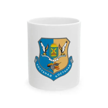 Flag of Kostanay Kazakhstan - White Coffee Mug 11oz - Go Mug Yourself