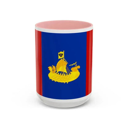 Flag of Kostroma Oblast Russia - Accent Coffee Mug 15oz Pink - Go Mug Yourself