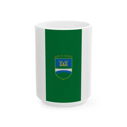 Flag of Kovacshida vertical (Hungary) White Coffee Mug 15oz - Go Mug Yourself