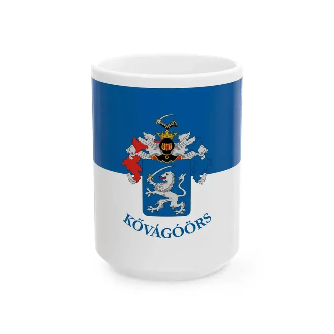 Flag of Kovagoors (Hungary) White Coffee Mug 15oz - Go Mug Yourself