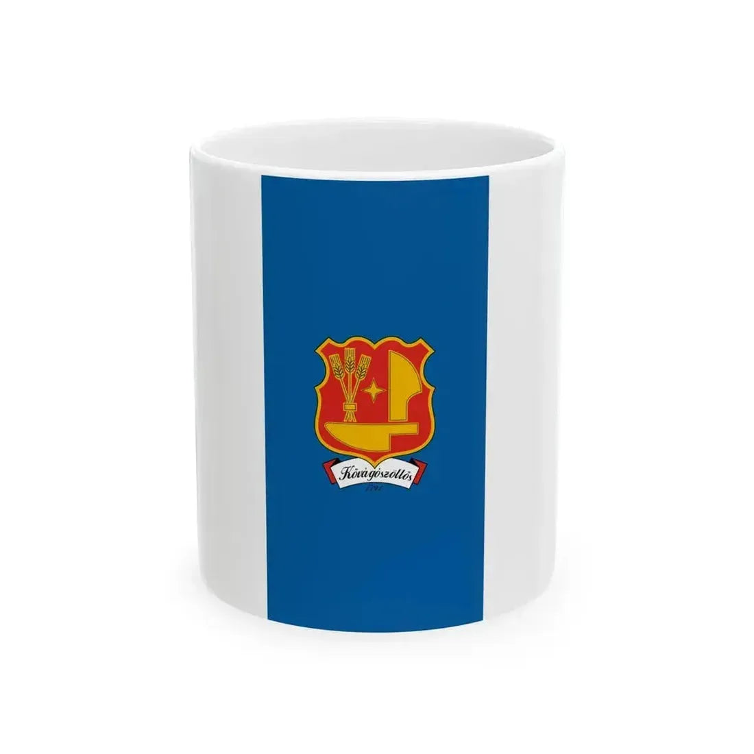 Flag of Kovagoszolos (Hungary) White Coffee Mug 11oz - Go Mug Yourself