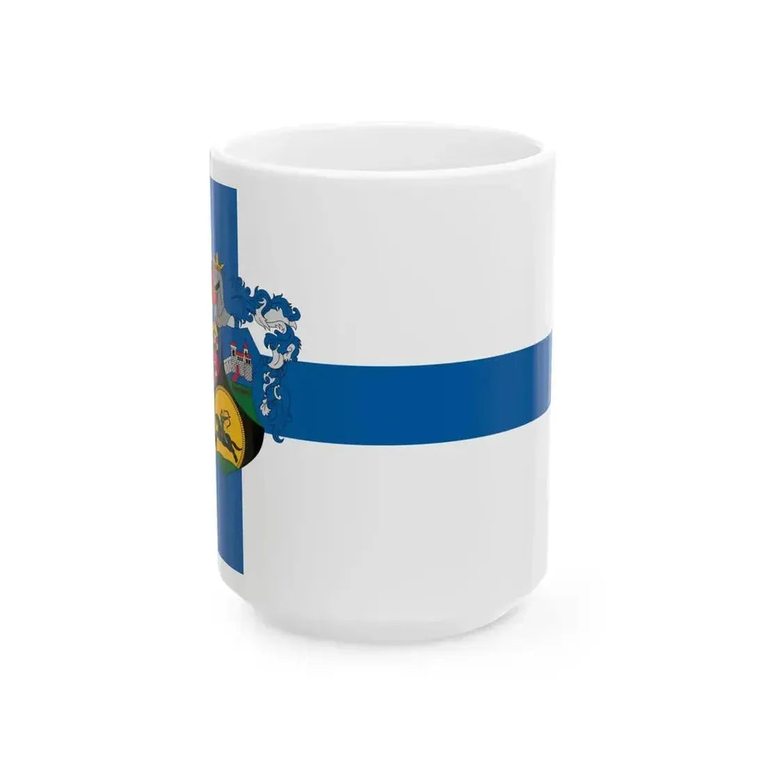 Flag of Kozarmisleny (Hungary) White Coffee Mug 15oz - Go Mug Yourself