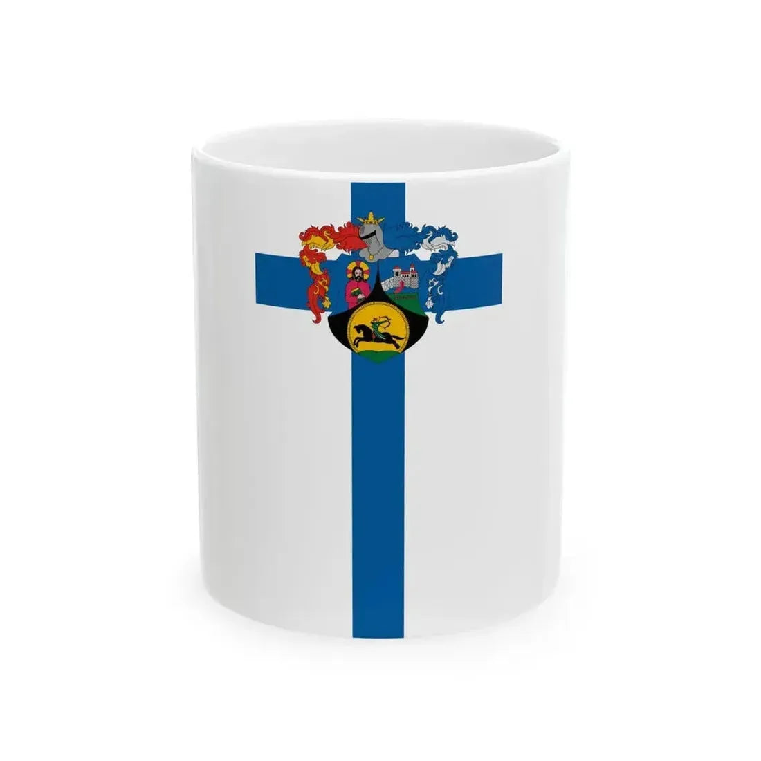 Flag of Kozarmisleny vertical (Hungary) White Coffee Mug 11oz - Go Mug Yourself