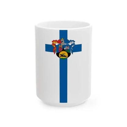 Flag of Kozarmisleny vertical (Hungary) White Coffee Mug 15oz - Go Mug Yourself