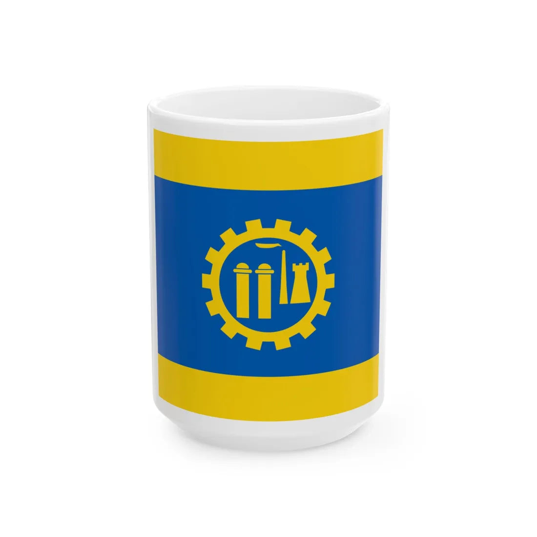 Flag of Kramatorsk (Ukraine) White Coffee Mug 15oz - Go Mug Yourself