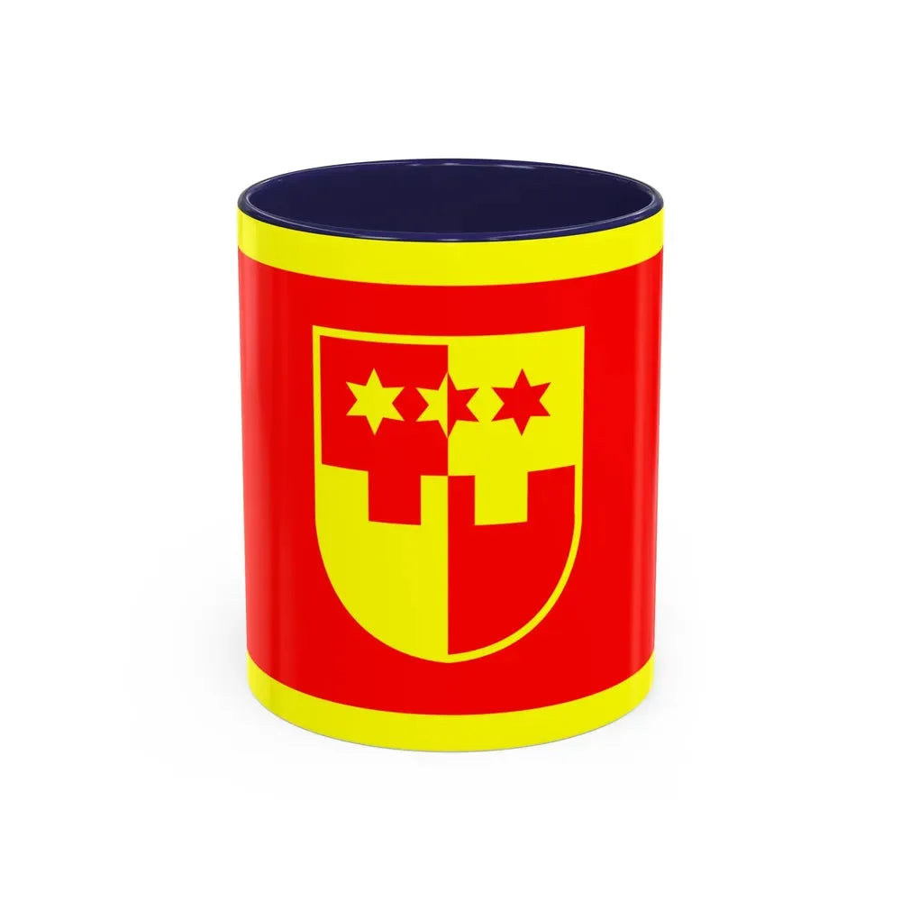 Flag of Krapina Zagorje County Croatia - Accent Coffee Mug 11oz Navy - Go Mug Yourself