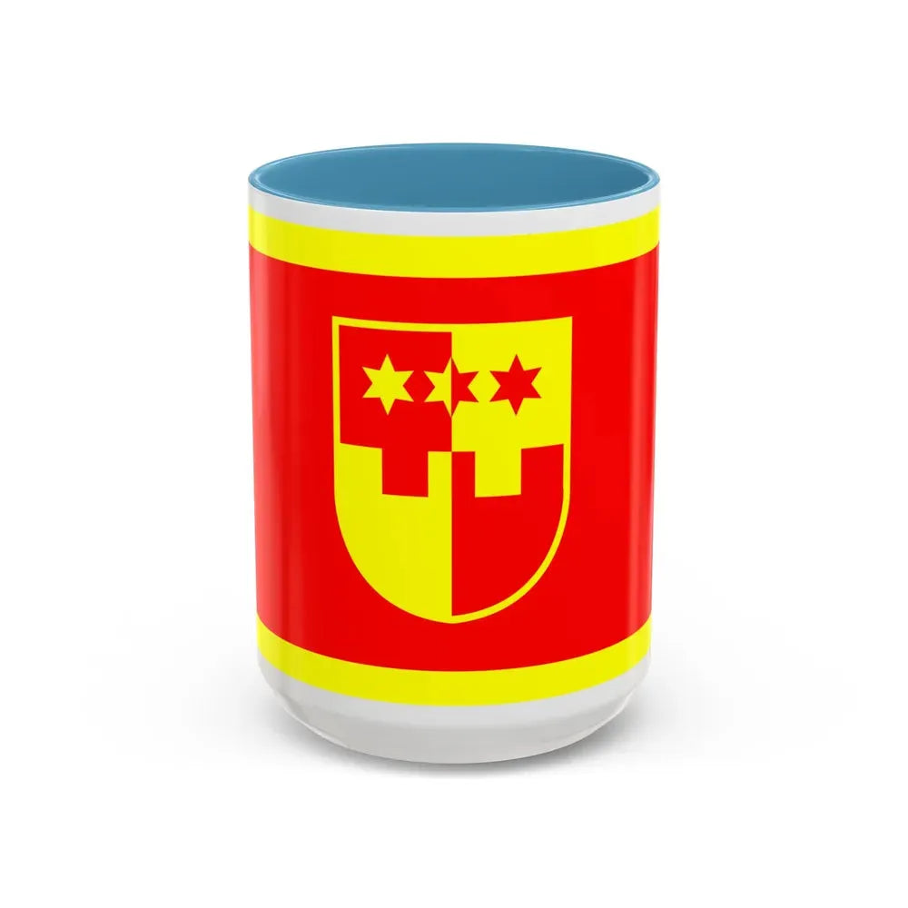 Flag of Krapina Zagorje County Croatia - Accent Coffee Mug 15oz Light Blue - Go Mug Yourself