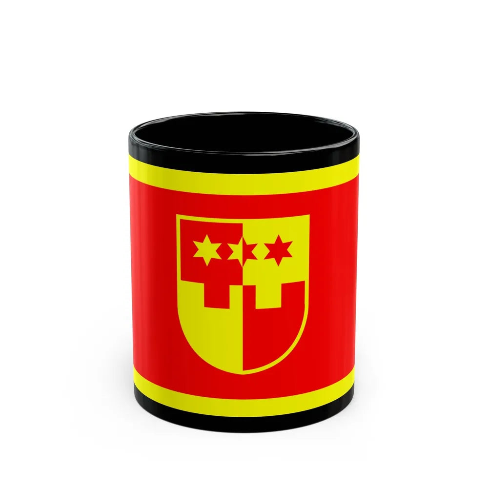 Flag of Krapina Zagorje County Croatia - Black Coffee Mug-11oz-Go Mug Yourself