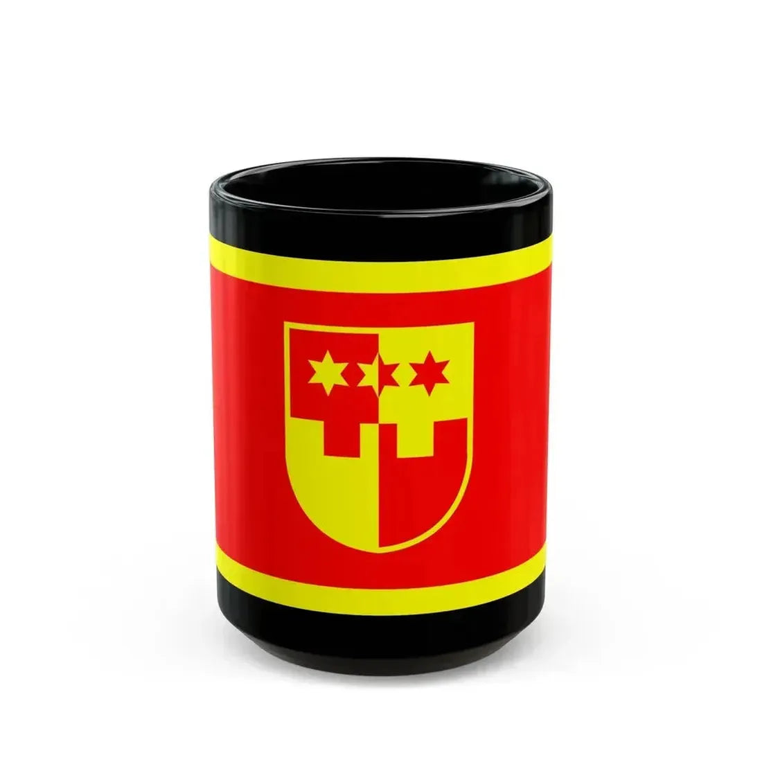Flag of Krapina Zagorje County Croatia - Black Coffee Mug 15oz - Go Mug Yourself
