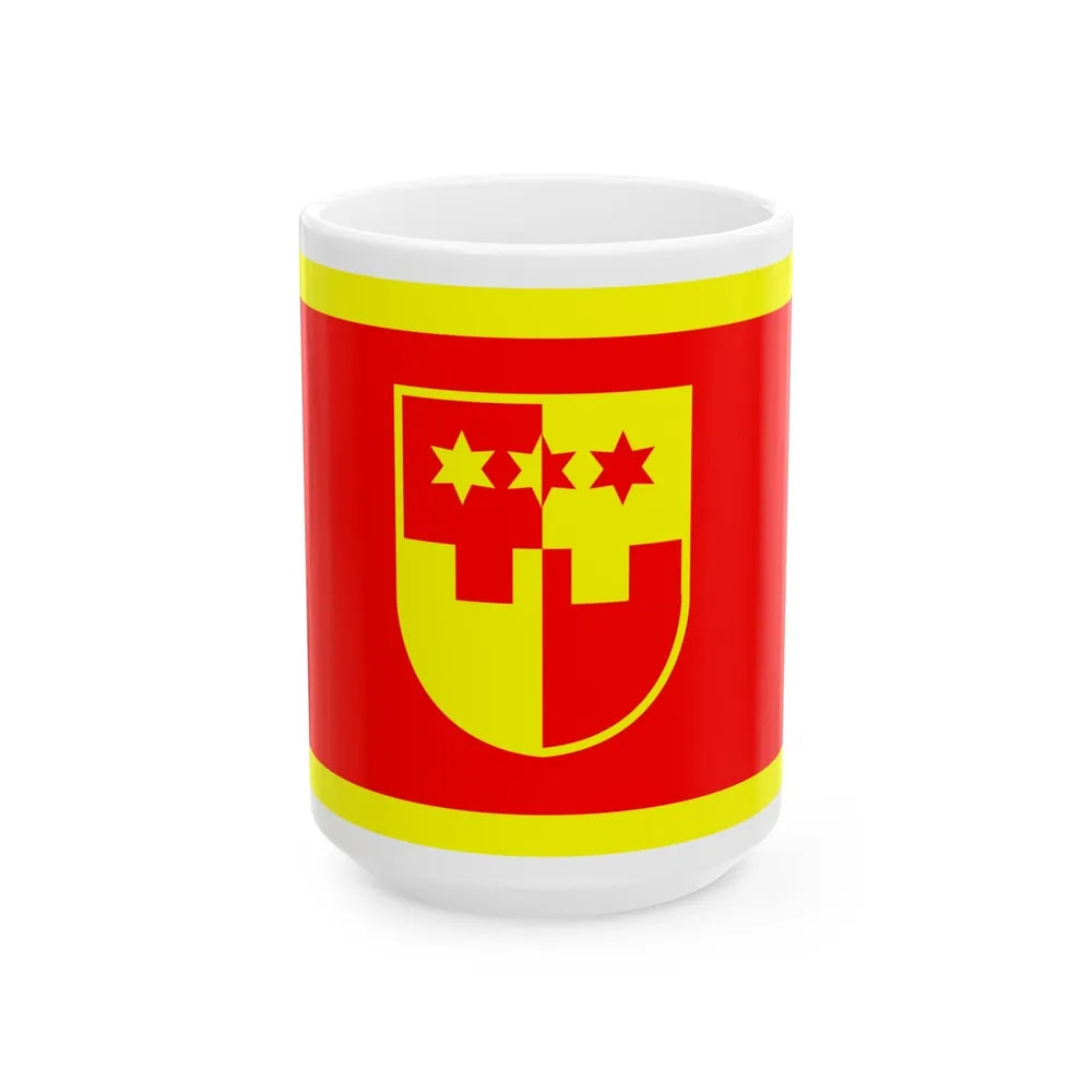 Flag of Krapina Zagorje County Croatia - White Coffee Mug-15oz-Go Mug Yourself