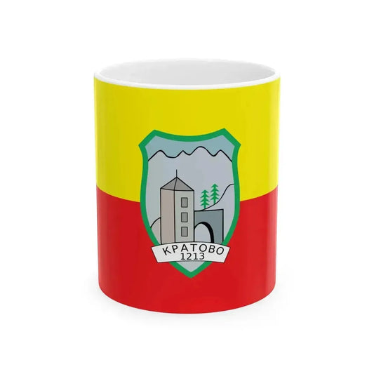 Flag of Kratovo Municipality North Macedonia (North Macedonia) White Coffee Mug 11oz - Go Mug Yourself