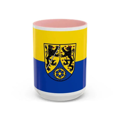Flag of Kronach Germany - Accent Coffee Mug 15oz Pink - Go Mug Yourself