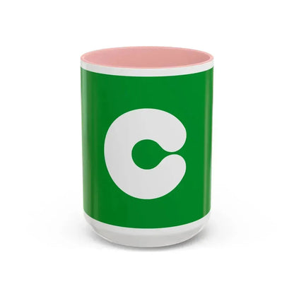 Flag of Kumamoto Kumamoto Japan - Accent Coffee Mug 15oz Pink - Go Mug Yourself