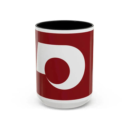 Flag of Kumamoto Prefecture Japan - Accent Coffee Mug 15oz Black - Go Mug Yourself