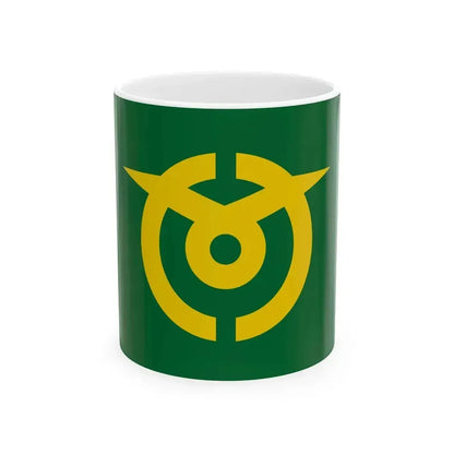Flag of Kumenan Okayama (Japan) White Coffee Mug 11oz - Go Mug Yourself