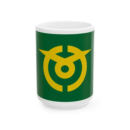 Flag of Kumenan Okayama (Japan) White Coffee Mug 15oz - Go Mug Yourself