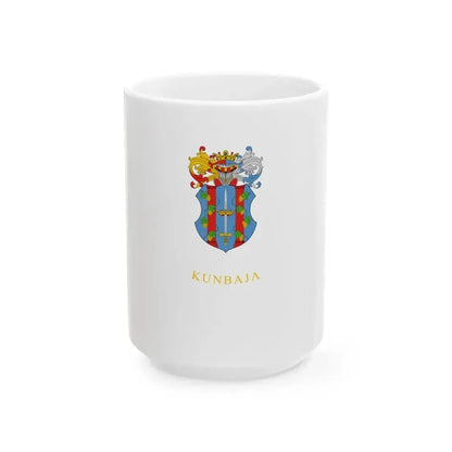 Flag of Kunbaja vertical (Hungary) White Coffee Mug 15oz - Go Mug Yourself