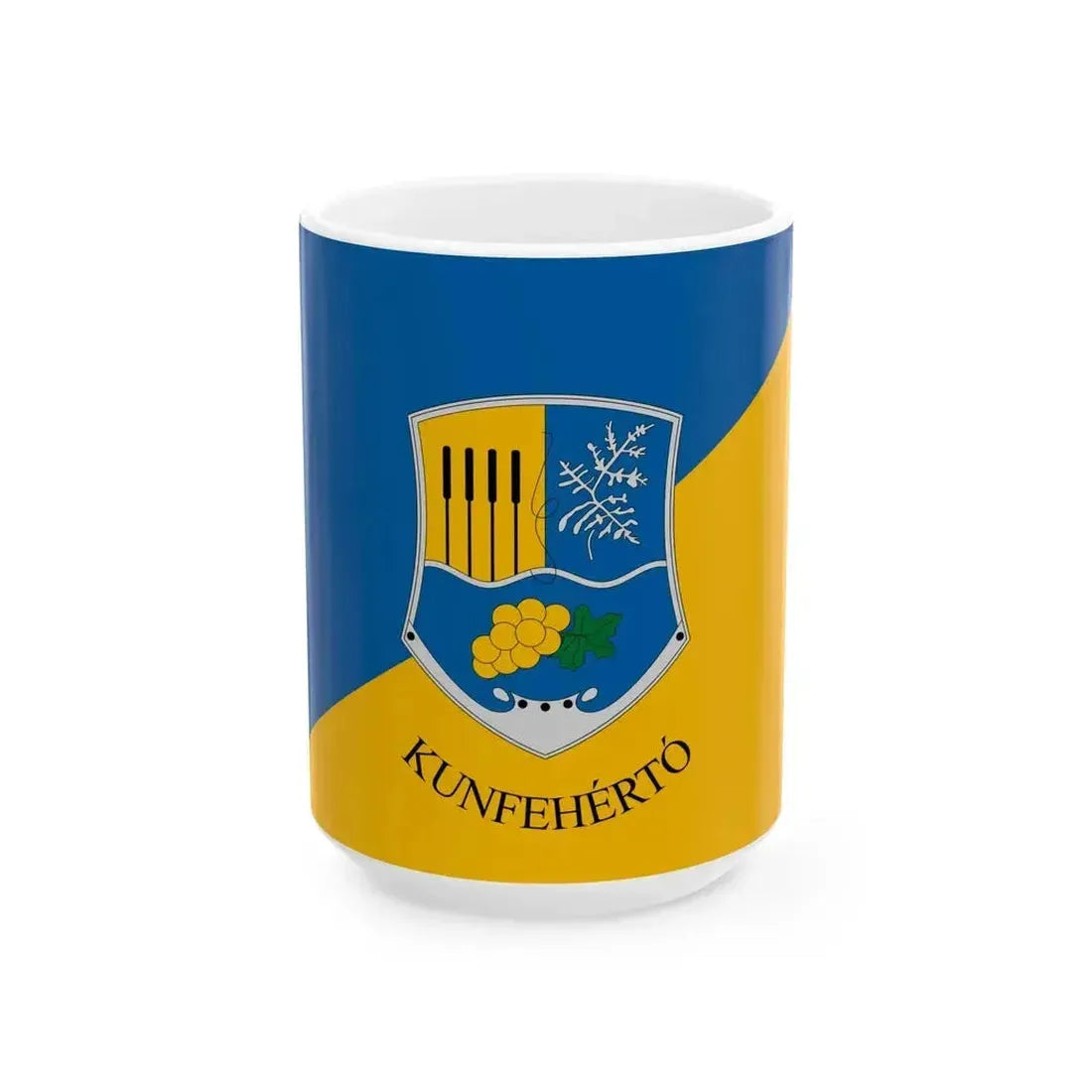 Flag of Kunfeherto (Hungary) White Coffee Mug 15oz - Go Mug Yourself