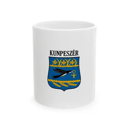 Flag of Kunpeszer vertical (Hungary) White Coffee Mug 11oz - Go Mug Yourself